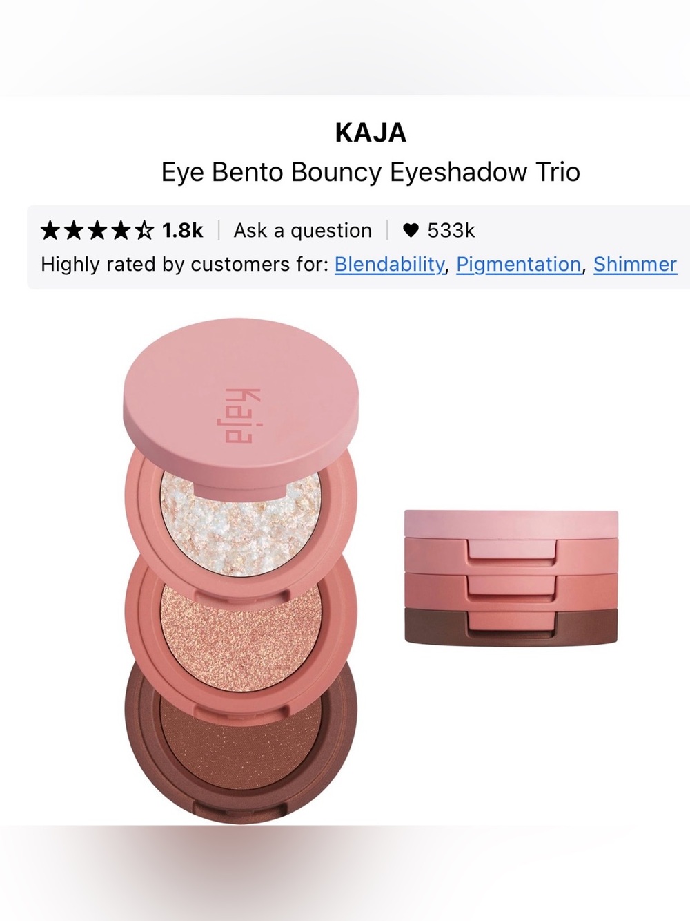 Beauty Bento Bouncy Shimmer Trio in Coral Sunrise 🤍🧡🤎